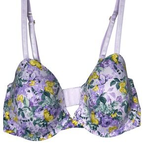 Women's‎ Floral Butterfly Print Padded Underwire Bra Lavender Purple Size 34D